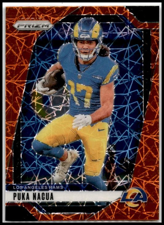 2024 Panini Prizm Orange Lazer #168 Puka Nacua Los Angeles Rams