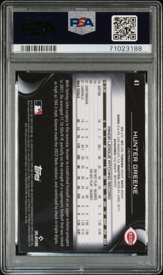 2022 Topps Chrome Black #41 Hunter Greene