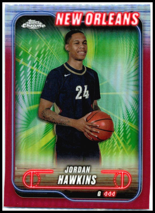 2024-25 Topps Chrome Pink Refractor #200 Jordan Hawkins New Orleans Pelicans