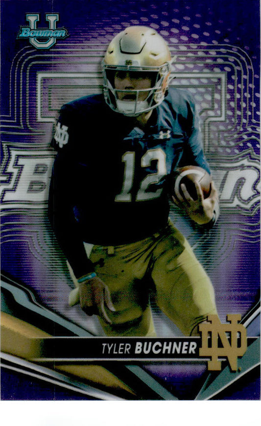 2022-23 Bowman's Best University Purple #84 Tyler Buchner  Fighting Irish /250
