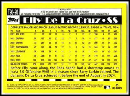 2025 Topps 1990 Topps 35th Anniversary #T90-20 Elly De La Cruz Reds