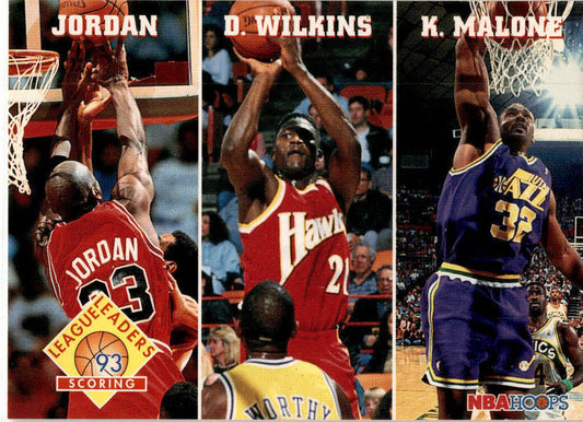 1993-94 Hoops #283 Scoring (Michael Jordan / Dominique Wilkins / Karl Malone)