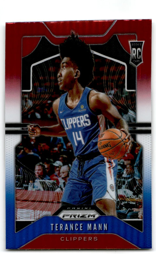 2019-20 Panini Prizm Red White and Blue Terance Mann Rookie Los Angeles Clippers