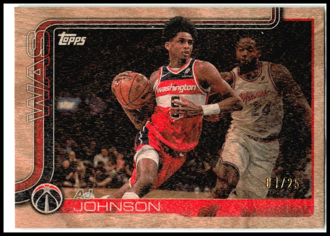 2025-26 Topps Wood /25 #99 AJ Johnson Washington Wizards
