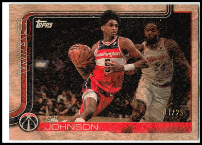 2025-26 Topps Wood /25 #99 AJ Johnson Washington Wizards
