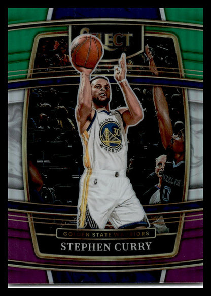 2021 Panini Select Green White Purple Prizm #94 Stephen Curry Golden State Warri