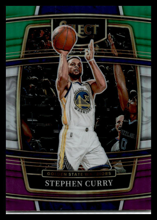 2021 Panini Select Green White Purple Prizm #94 Stephen Curry Golden State Warri