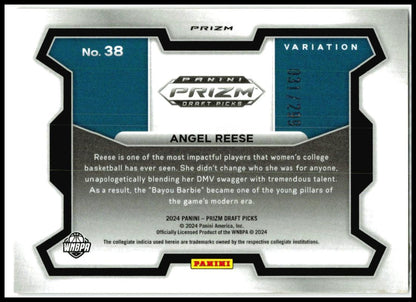 2024 Panini Prizm Draft Picks Red Pulsar Prizm Variation #38 Angel Reese Sky