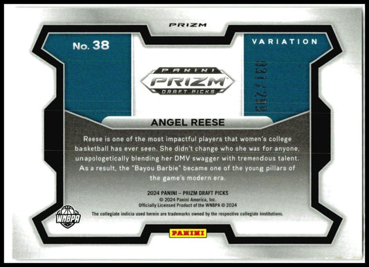 2024 Panini Prizm Draft Picks Red Pulsar Prizm Variation #38 Angel Reese Sky