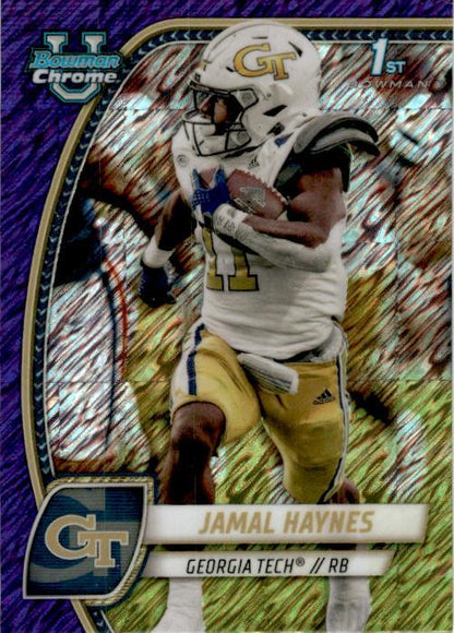 2024 Bowman Chrome University Purple Shimmer #90 Jamal Haynes Georgia Tech