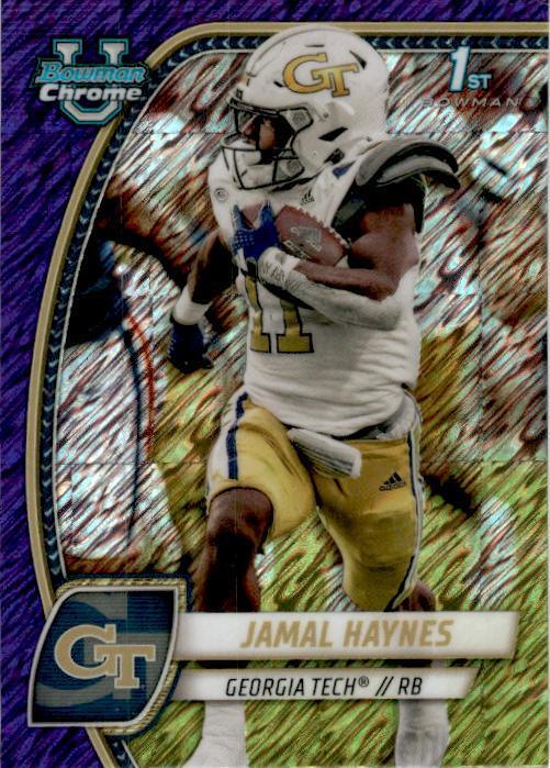 2024 Bowman Chrome University Purple Shimmer #90 Jamal Haynes Georgia Tech