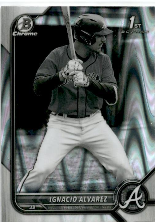2023 Bowman Chrome Black & White Raywave #BDC-125 Ignacio Alvarez Atlanta Braves