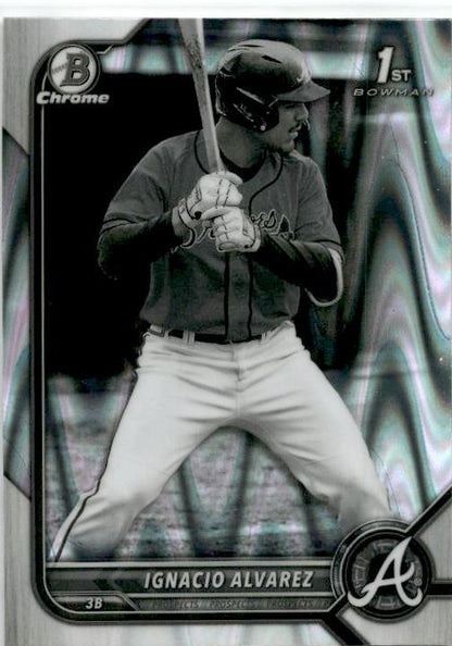 2023 Bowman Chrome Black & White Raywave #BDC-125 Ignacio Alvarez Atlanta Braves