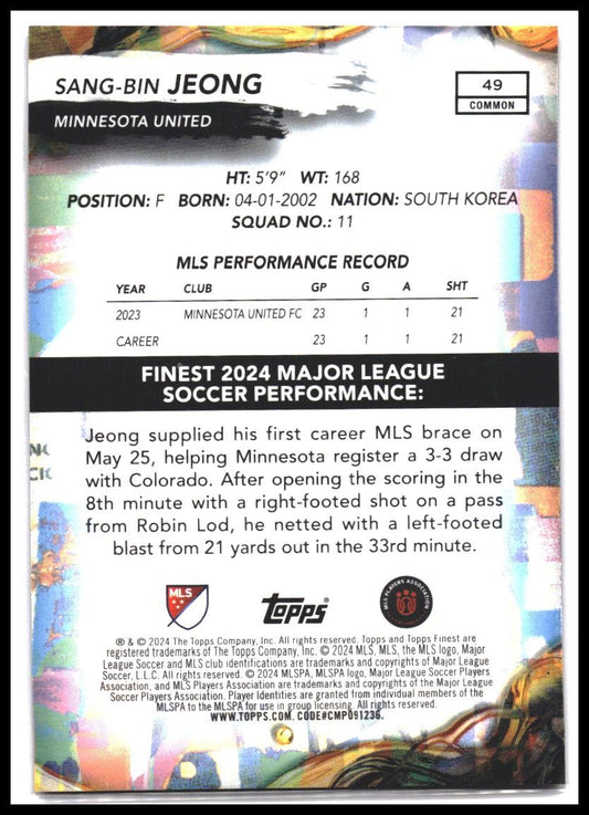 2024 Finest MLS #49 Sang-bin Jeong