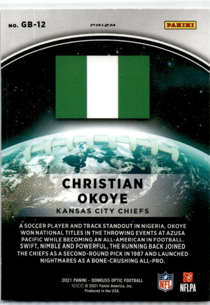 2021 Donruss Optic Silver #GB-12 Christian Okoye Kansas City Chiefs