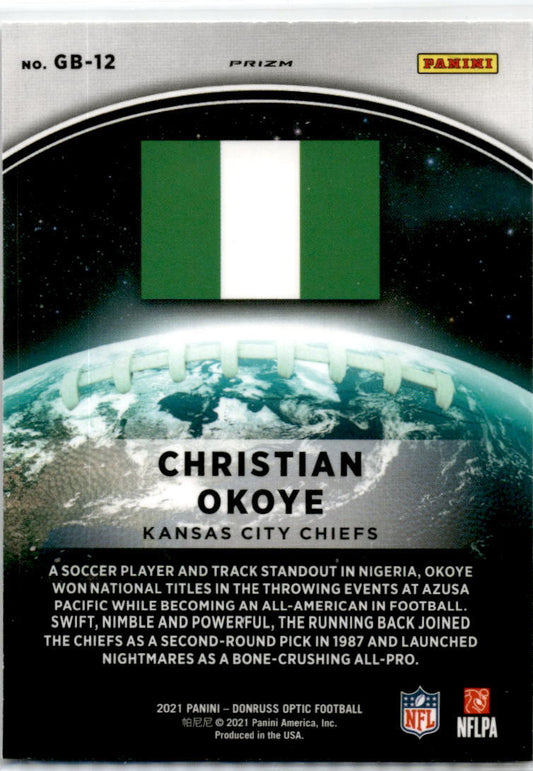 2021 Donruss Optic Silver #GB-12 Christian Okoye Kansas City Chiefs