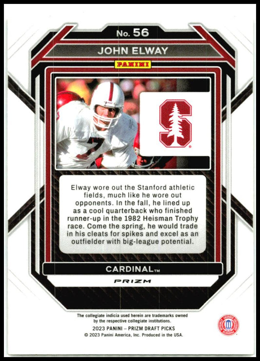 2023 Panini Prizm Draft Picks Gold Ice #56 John Elway Stanford Cardinal
