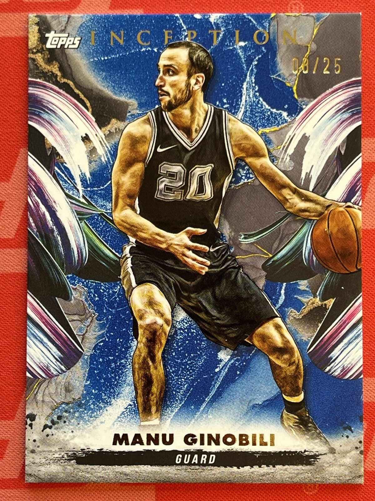 2024-25 Topps Inception Blue #96 Manu Ginobili #/25 San Antonio Spurs