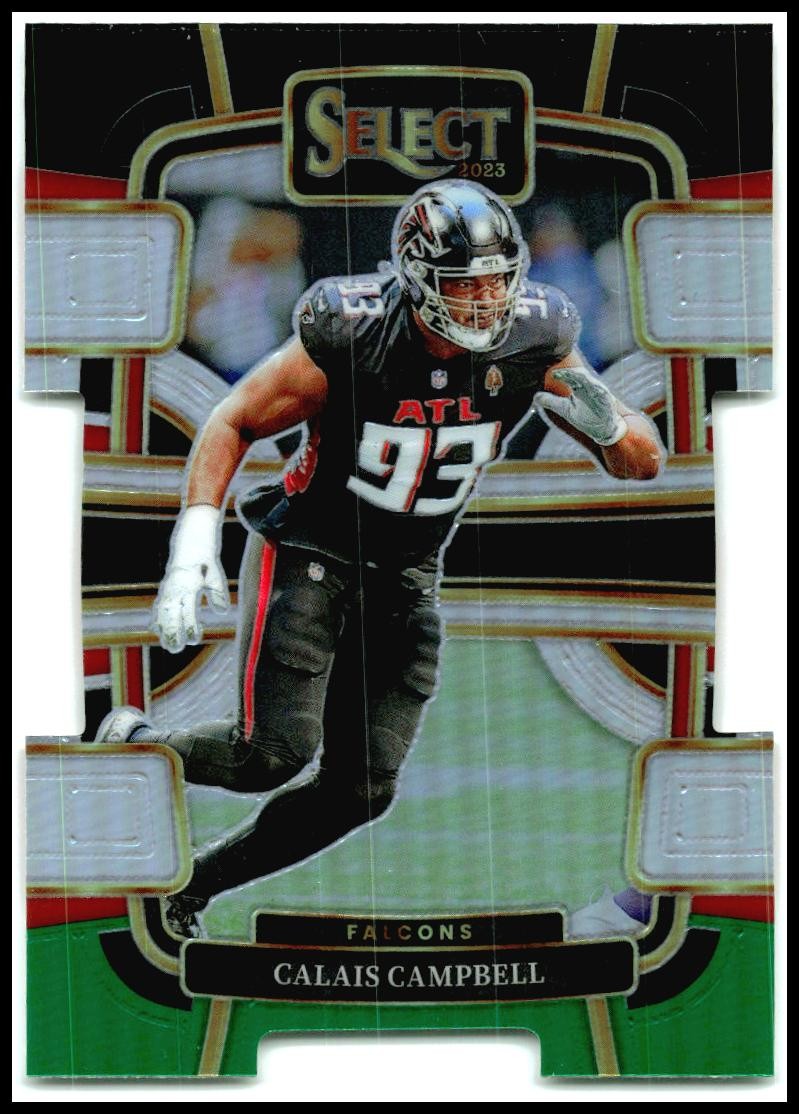 2023 Panini Select Black and Green Prizms Die Cuts #5 Calais Campbell Falcons