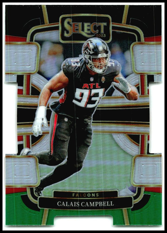 2023 Panini Select Black and Green Prizms Die Cuts #5 Calais Campbell Falcons