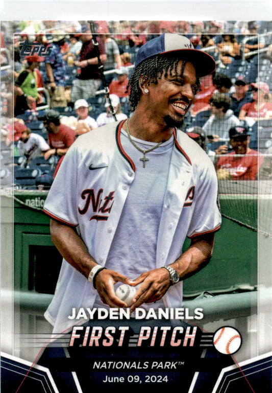 2024 Topps Update First Pitch #FP Jayden Daniels Commanders