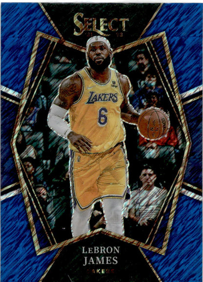 2021 Prizm  Blue Shimmer Prizm #195 LeBron James  Los Angeles Lakers