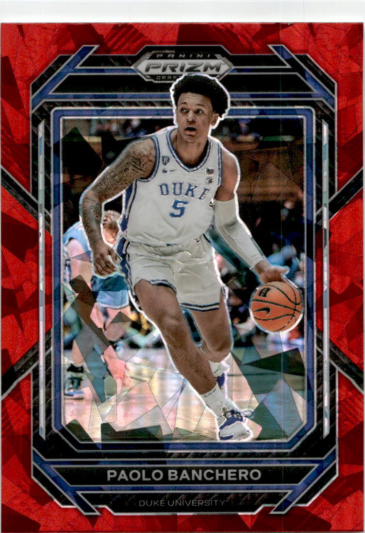 2023-24 Panini Prizm Draft Picks Red Ice #74 Paolo Banchero Duke Blue Devils