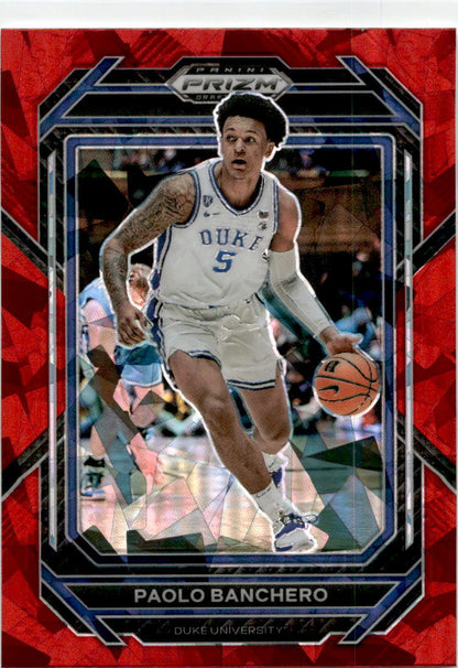 2023-24 Panini Prizm Draft Picks Red Ice #74 Paolo Banchero Duke Blue Devils