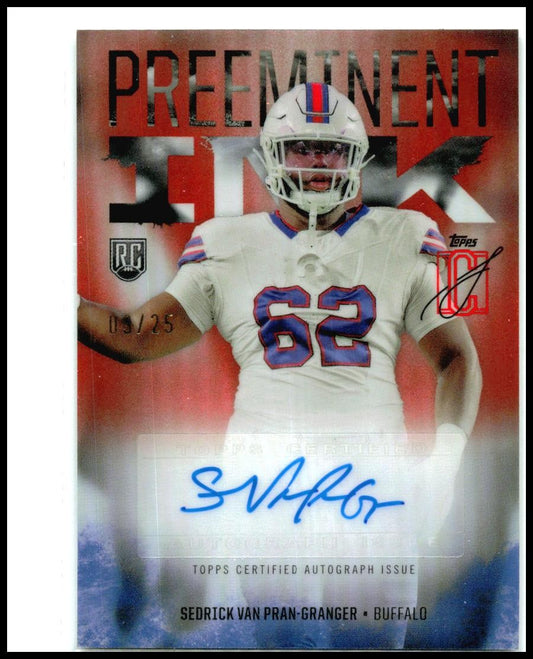 2024 Signature Class Preeminent Ink Auto Red # Sedrick Van Pran-Granger Auto