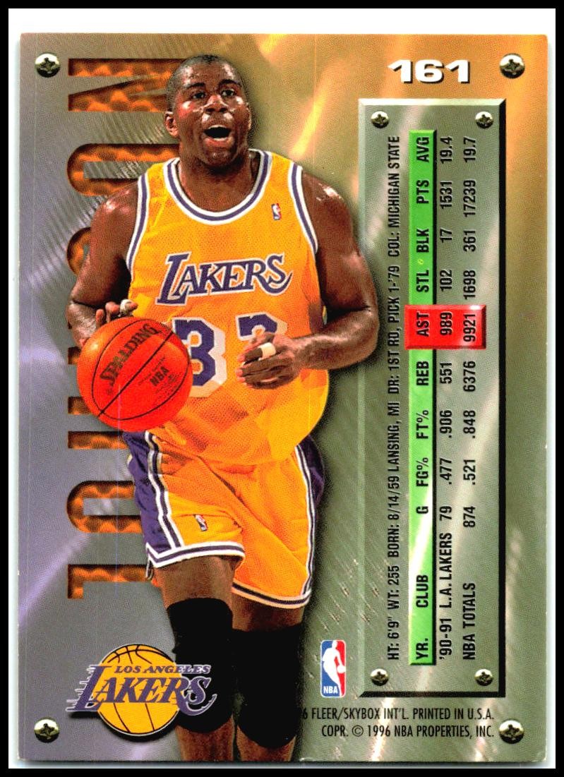 1995-96 Metal #161 Magic Johnson Los Angeles Lakers