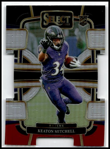 2023 Select Black and Red Prizms Die Cuts #10 Keaton Mitchell Rookie Ravens
