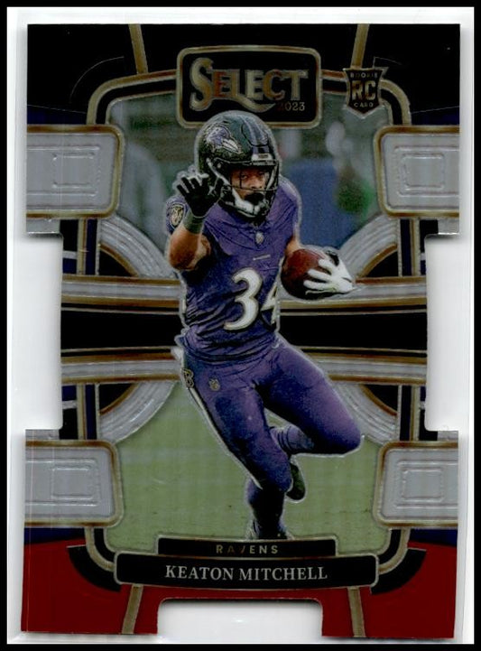 2023 Select Black and Red Prizms Die Cuts #10 Keaton Mitchell Rookie Ravens