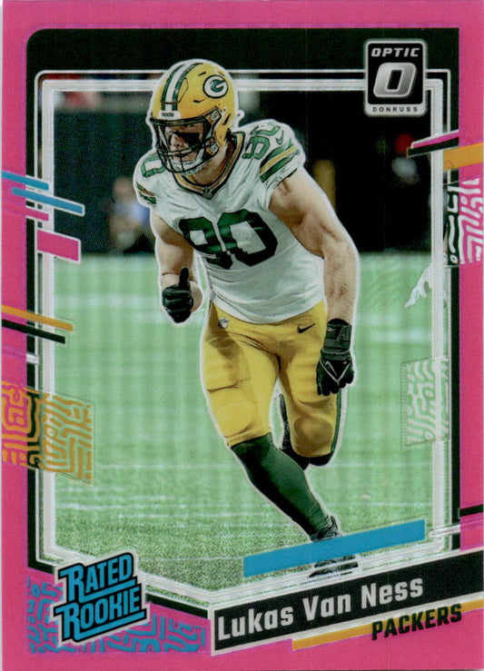 2023 Donruss Optic Pink #240 Lukas Van Ness Green Bay Packers