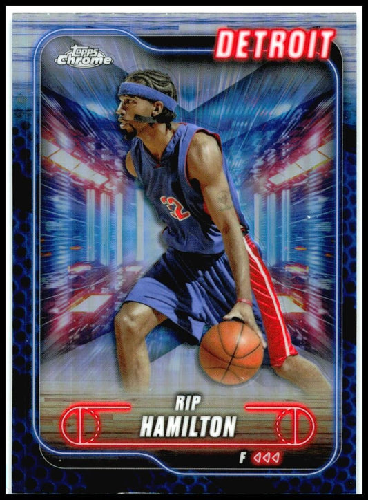 2024-25 Topps Chrome Blue Basketball Refractor #65 Rip Hamilton Detroit Pistons