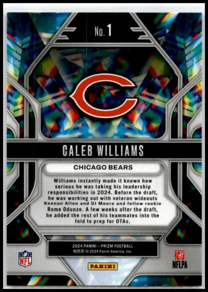 2024 Panini Prizm Prizmatic #1 Caleb Williams Chicago Bears