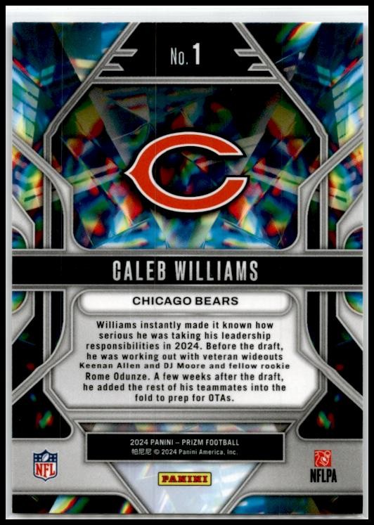 2024 Panini Prizm Prizmatic #1 Caleb Williams Chicago Bears