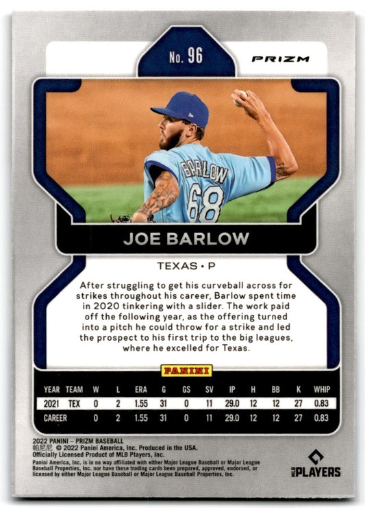 2022 Panini Prizm Red/White/Blue Joe Barlow Texas Rangers #96