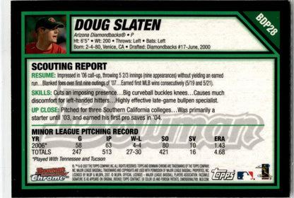 2007 Bowman Draft Picks & Prospects #BDP28 Doug Slaten Arizona Diamondbacks