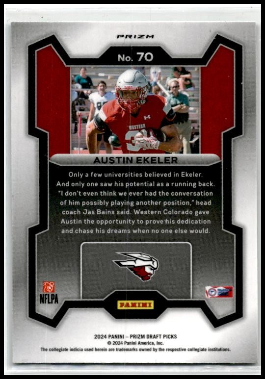 2024 Panini Prizm Draft Picks Green #70 Austin Ekeler Commanders