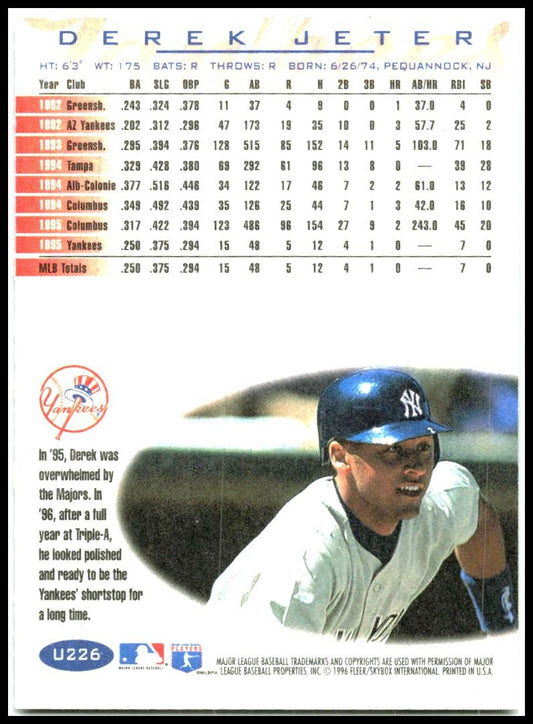 1996 Fleer Update #U226 Derek Jeter New York Yankees
