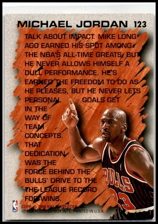 1996-97 Fleer European #123 Michael Jordan Chicago Bulls