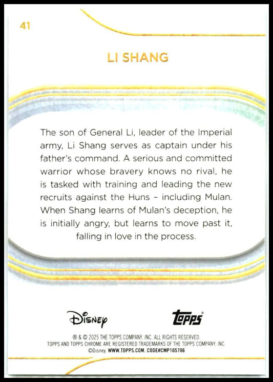 2025 Topps Chrome Disney #41 Li Shang