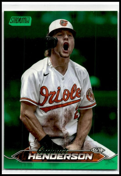 2024 Stadium Club Green Foil #16 Gunnar Henderson #/199 Baltimore Orioles