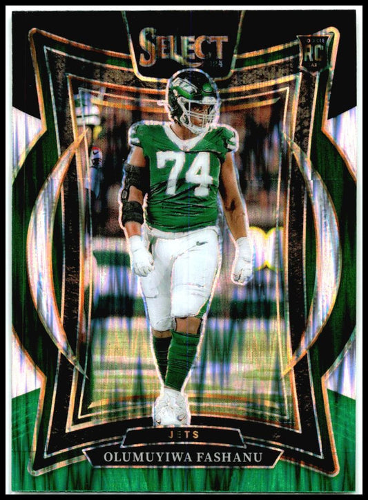 2024 Panini Select Black & Green Prizm Shock #66 Olumuyiwa Fashanu Rookie Jets