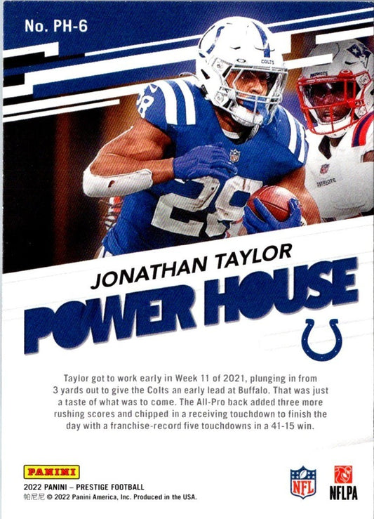 2022 Panini Prestige Power House Jonathan Taylor #PH-6 Indianapolis Colts