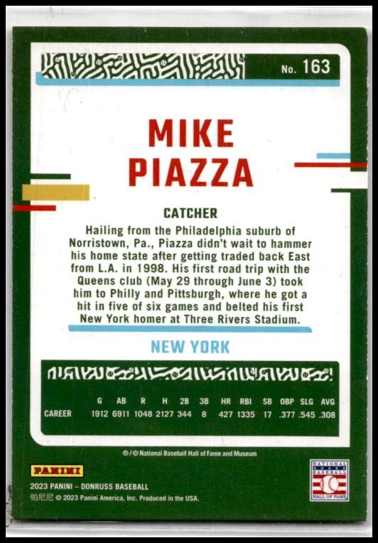 2023 Donruss Holo Orange #163 Mike Piazza New York Mets