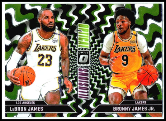 2024-25 Donruss Optic Optical Illusions #2 Bronny James Jr./LeBron James Lakers