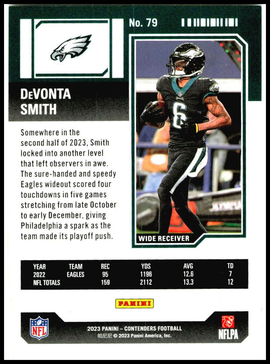 2023 Panini Contenders Game Ticket Red #79 DeVonta Smith Philadelphia Eagles