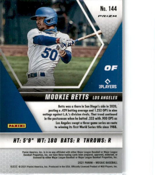2021 Panini Mosaic Green #144 Mookie Betts Los Angeles Dodgers