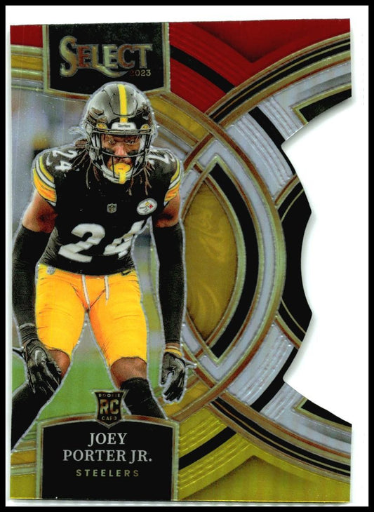 2023 Select Red and Yellow Prizms Die Cuts #179 Joey Porter Jr. Rookie Steelers